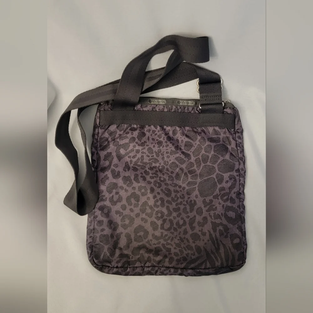 LeSportSac Purple & Black Animal Print Crossbody Bag - Picture 6 of 12